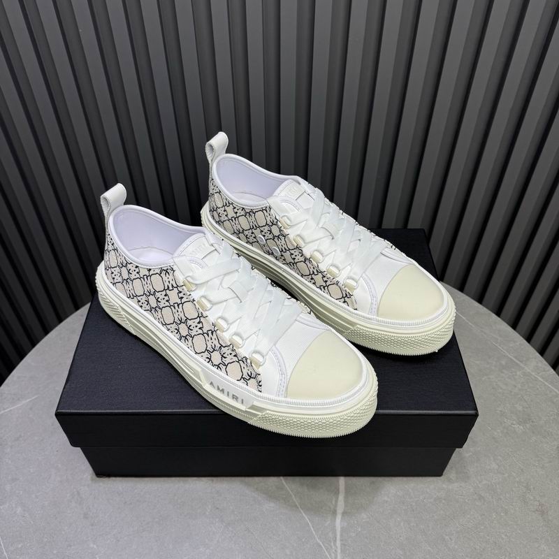 AMIRI Patterned Low-Top Sneakers – White & Black