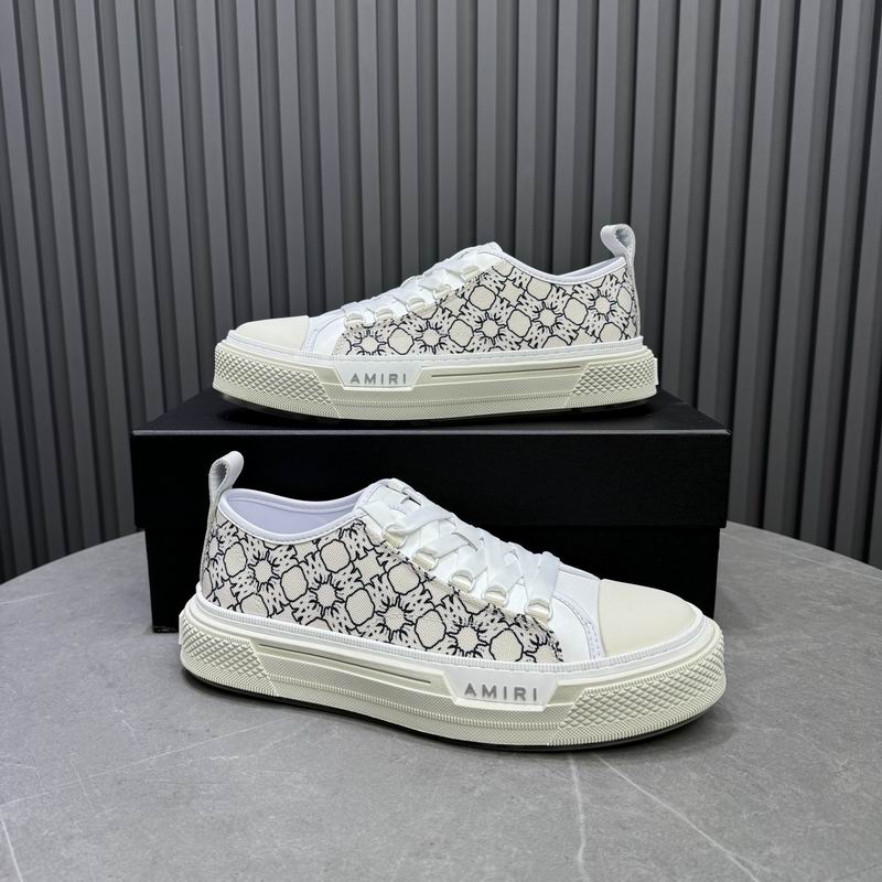 AMIRI Patterned Low-Top Sneakers – White & Black