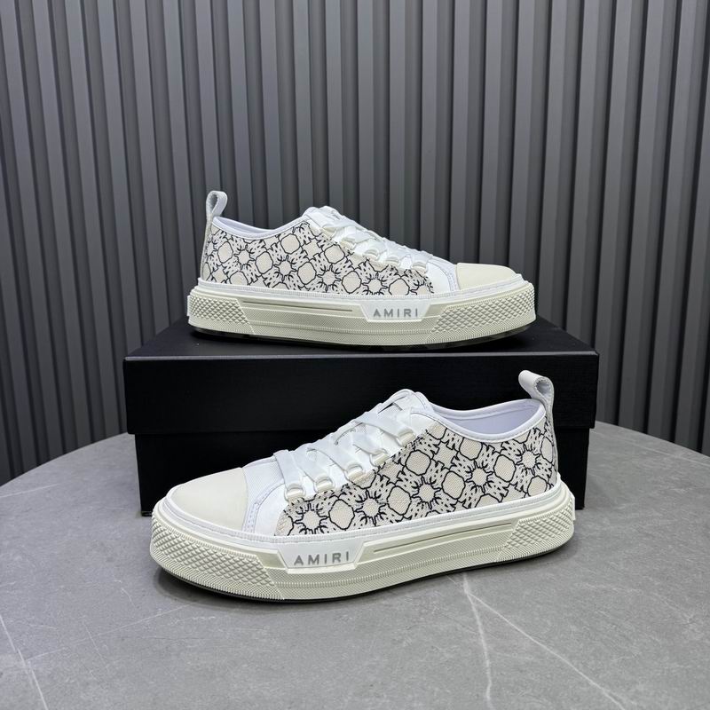 AMIRI Patterned Low-Top Sneakers – White & Black