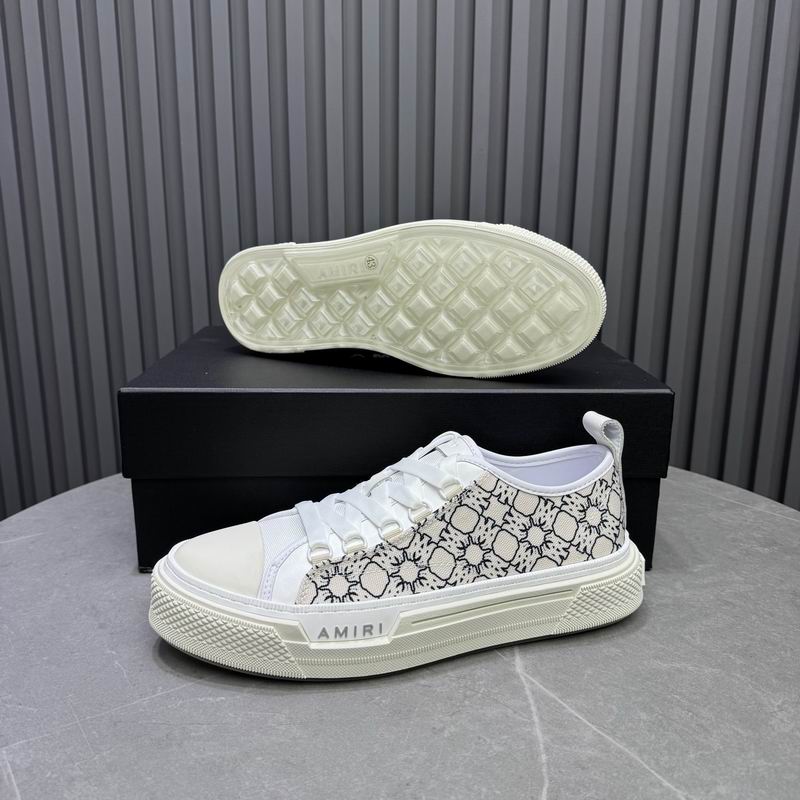 AMIRI Patterned Low-Top Sneakers – White & Black