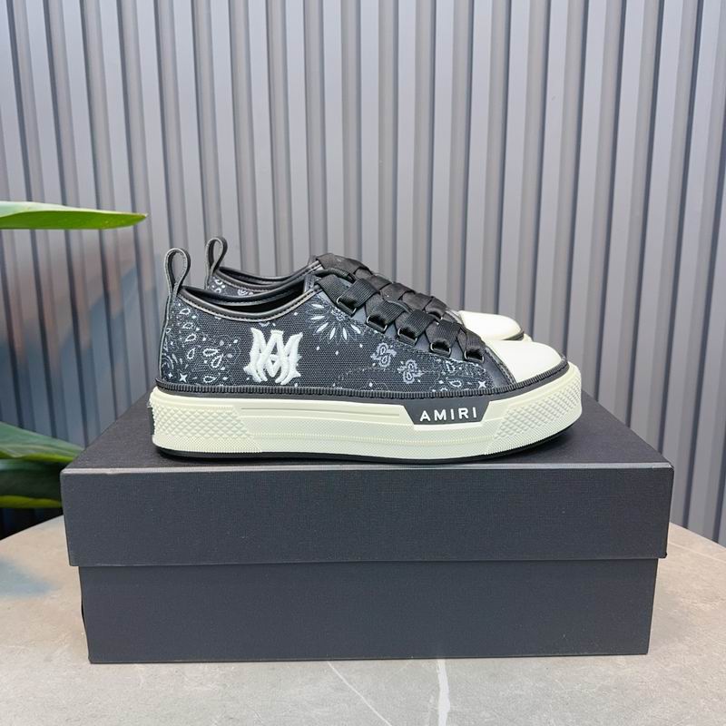 AMIRI Bandana Print Low-Top Sneakers – Black & Cream