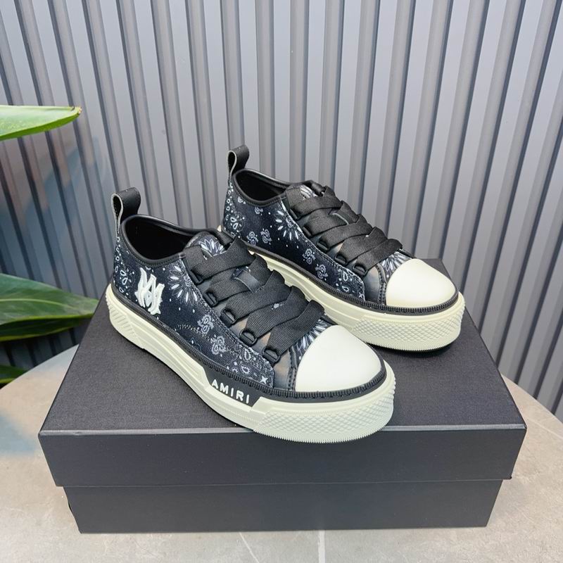 AMIRI Bandana Print Low-Top Sneakers – Black & Cream