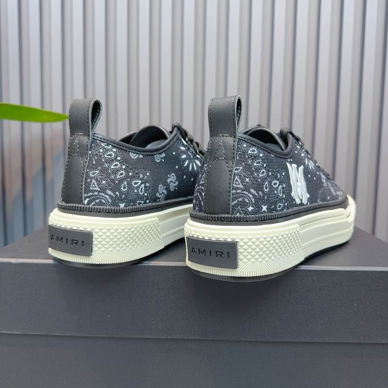 AMIRI Bandana Print Low-Top Sneakers – Black & Cream