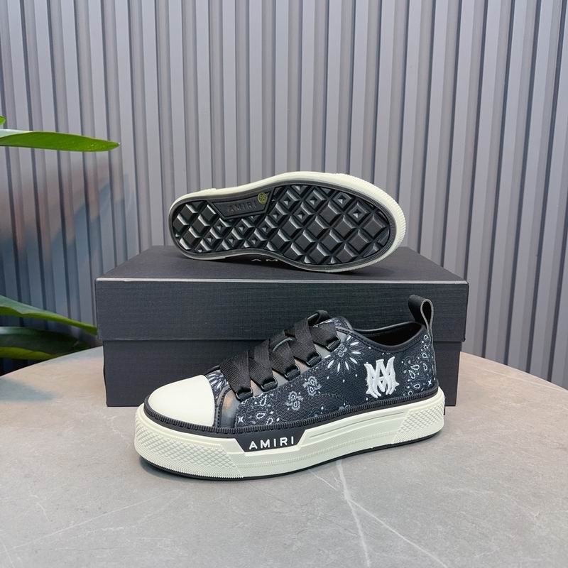 AMIRI Bandana Print Low-Top Sneakers – Black & Cream
