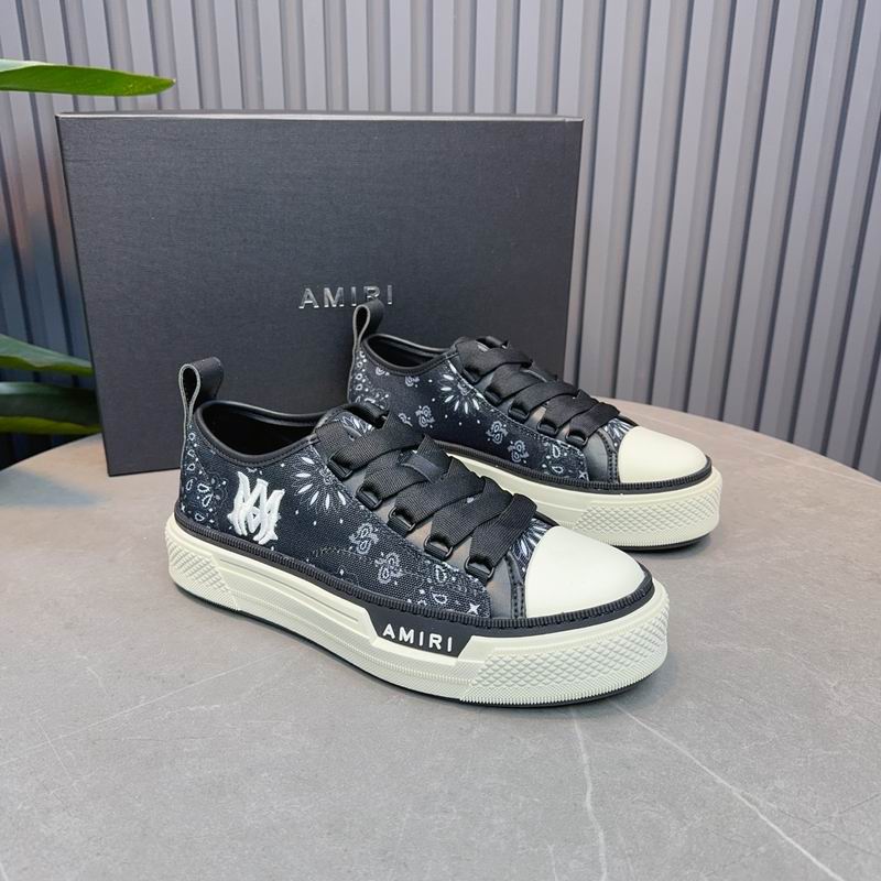 AMIRI Bandana Print Low-Top Sneakers – Black & Cream