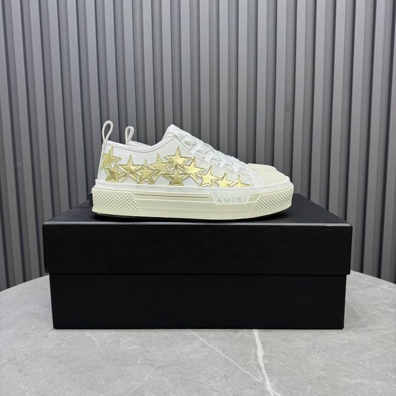 AMIRI Star Detail Low-Top Sneakers – White & Gold
