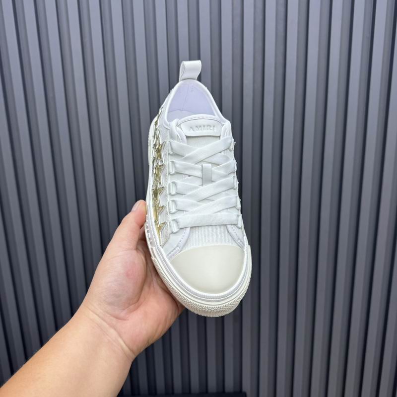 AMIRI Star Detail Low-Top Sneakers – White & Gold