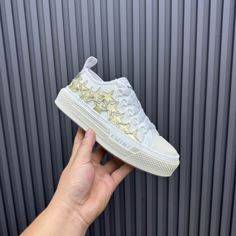 AMIRI Star Detail Low-Top Sneakers – White & Gold