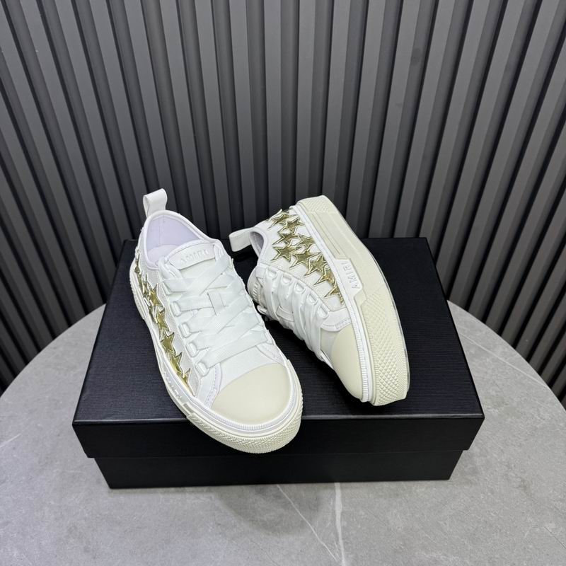 AMIRI Star Detail Low-Top Sneakers – White & Gold