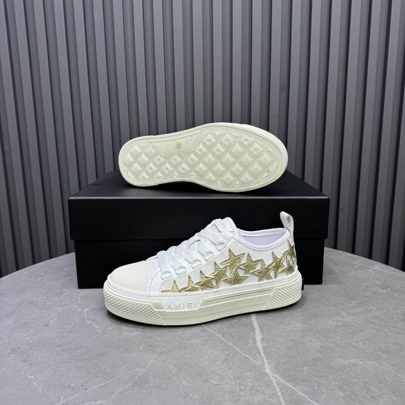 AMIRI Star Detail Low-Top Sneakers – White & Gold