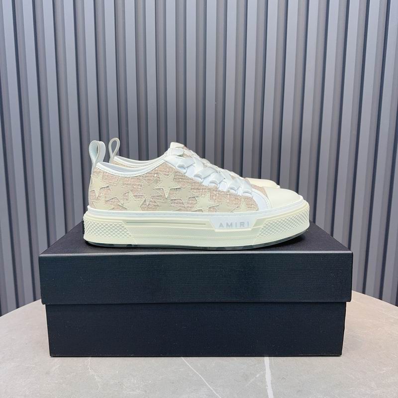 AMIRI Tonal Star Low-Top Sneakers – Beige & White