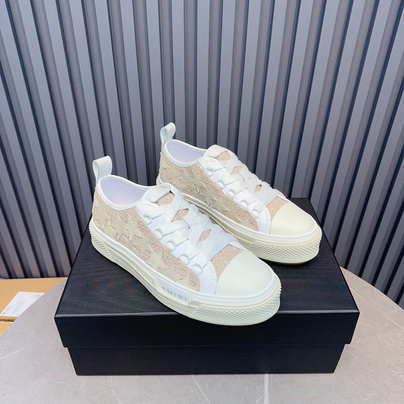 AMIRI Tonal Star Low-Top Sneakers – Beige & White