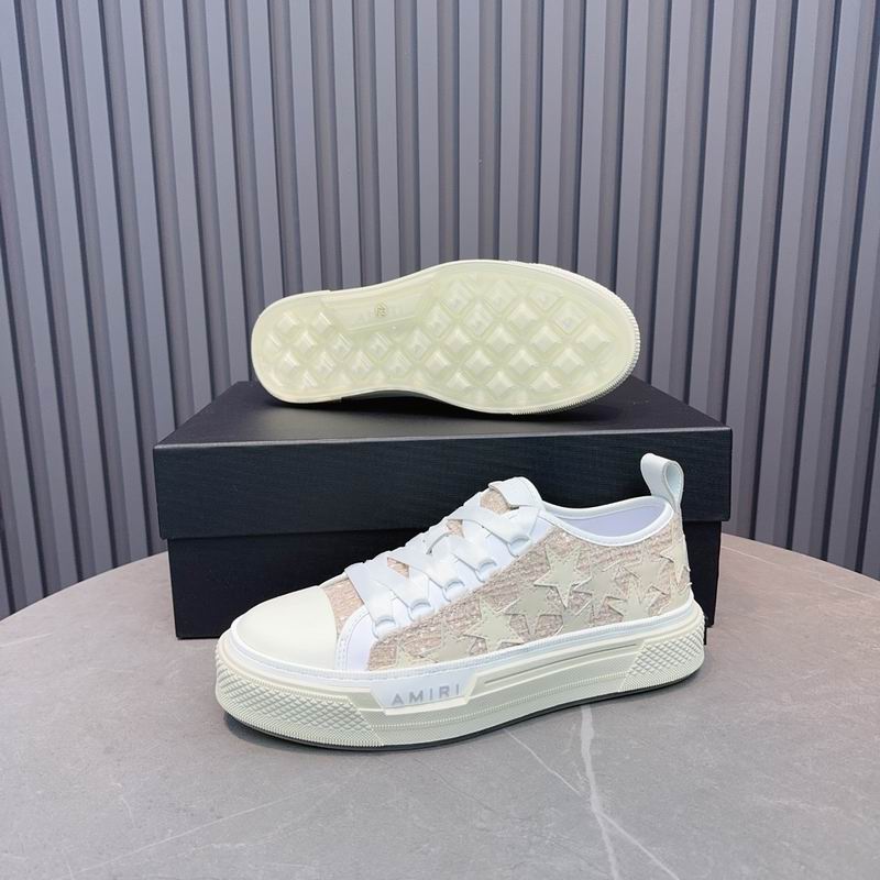 AMIRI Tonal Star Low-Top Sneakers – Beige & White