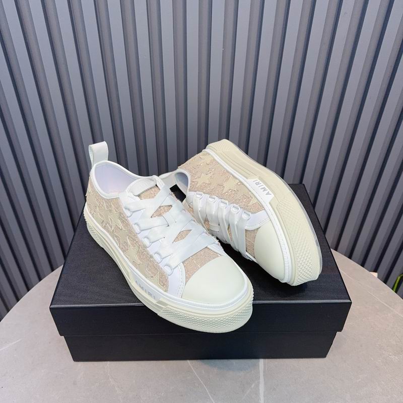 AMIRI Tonal Star Low-Top Sneakers – Beige & White