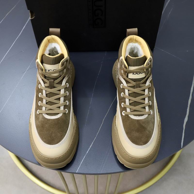 UGG High-Top Lace-Up Sneakers - Olive & Cream