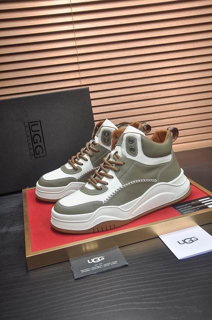 UGG High-Top Lace-Up Sneakers - Olive & White