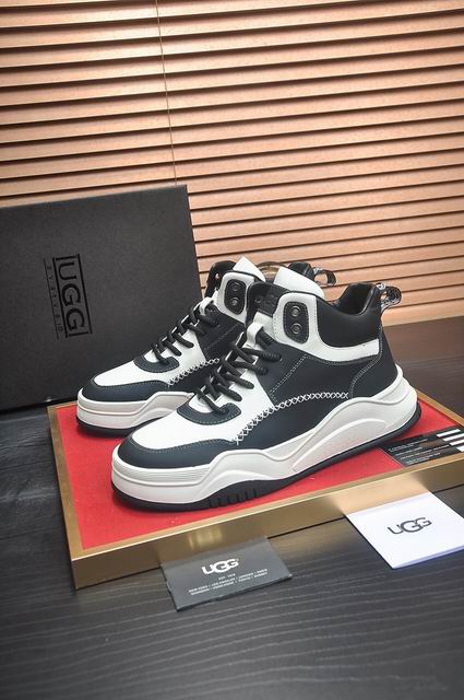 UGG High-Top Lace-Up Sneakers - Black & White