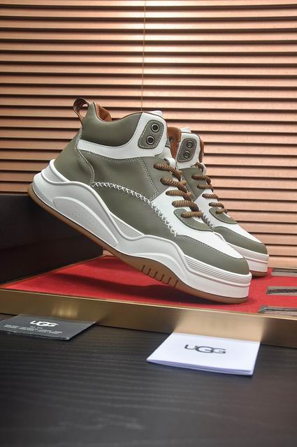 UGG High-Top Lace-Up Sneakers - Olive & White