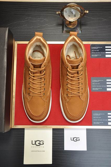 UGG High-Top Lace-Up Sneakers - Tan & White