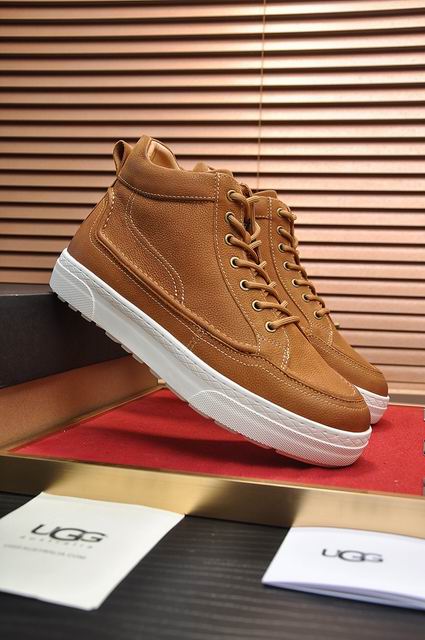UGG High-Top Lace-Up Sneakers - Tan & White
