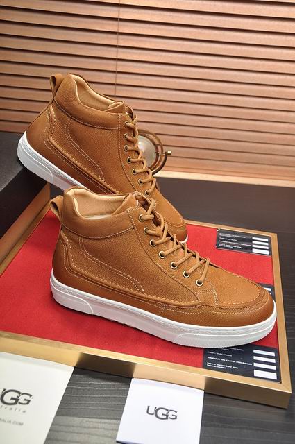 UGG High-Top Lace-Up Sneakers - Tan & White