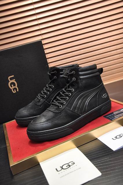 UGG High-Top Lace-Up Sneakers - Black Stitched Panels