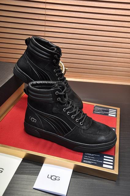 UGG High-Top Lace-Up Sneakers - Black Stitched Panels