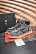UGG High-Top Lace-Up Sneakers - Gray & Cream
