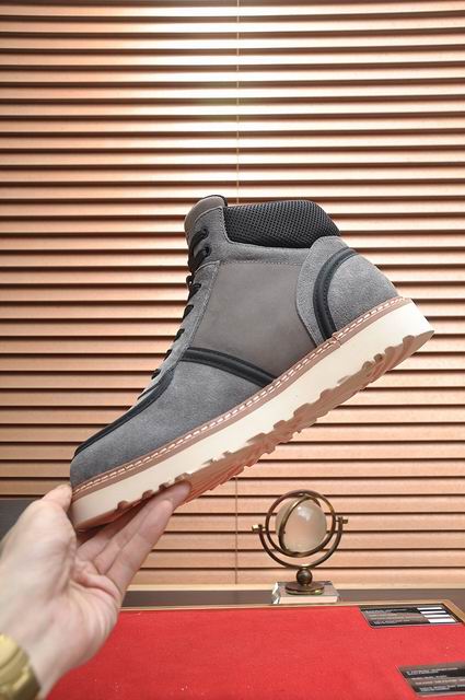 UGG High-Top Lace-Up Sneakers - Gray & Cream