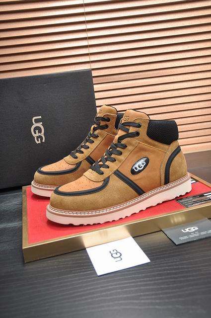 UGG High-Top Lace-Up Sneakers - Tan & Cream