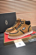 UGG High-Top Lace-Up Sneakers - Tan & Cream