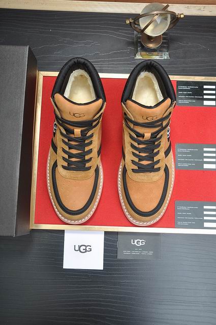 UGG High-Top Lace-Up Sneakers - Tan & Cream