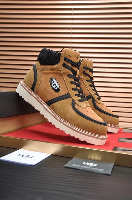 UGG High-Top Lace-Up Sneakers - Tan & Cream
