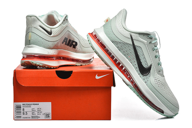 Nike Pegasus Premium Sneakers - Mint Grey, Black & Red