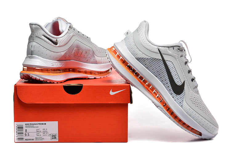Nike Pegasus Premium Sneakers - Light Grey, Black & Orange